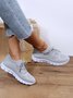 Breathable Mesh Fabric Lace-up Decor Sports Sneakers