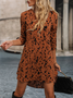Casual V Neck Color Block Dress