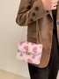 Valentine's Day Heart Plush Messenger Small Square Bag