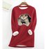 Casual Crew Neck Fluff/Granular fleece fabric Loose H-line Cat Sweatshirt