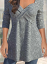 Plain V Neck Loose Casual Top