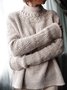Knitted Plain Casual Sweater