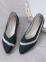Trendy Knitted Color Contrast Pointed Toe Flats