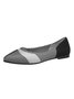 Color Block Breathable Mesh Fabric Pointed Toe Flat Shallow Shoes