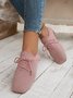 Breathable Mesh Fabric Soft Sole Lace-up Decor Flat Shoes
