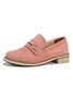 Plus Size Metal Decor Faux Suede Casual Loafers