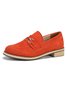 Plus Size Metal Decor Faux Suede Casual Loafers