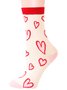 Casual Heart Pattern High Stretch Cotton Socks Valentine's Day New Year's Day Accessories