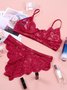 Valentine's Day Lace No Steel Ring Bra Briefs Sexy Set Plus Size