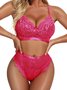 Valentine's Day Lace No Steel Ring Bra Briefs Sexy Set Plus Size