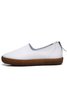 Solid Color Cowhide Zipper Soft Sole Casual Shoes
