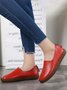 Solid Color Cowhide Zipper Soft Sole Casual Shoes