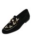 Embroidered Butterflies Pearls Gorgeous Black Velvet Loafers