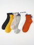 Casual Ruffle Ribbon Bow Stitching Cotton Socks Daily Commuting Home Accessories
