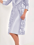 Organza V Neck Embroidery Two-Piece Set Formal Dress with Cardigan