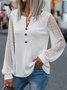 Casual Plain Regular Fit V Neck Blouse