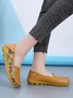 Plus Size Comfy Floral Moccasin Peas Shoes