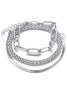 3Pcs Bohemian holiday style chain shape multi-layer bracelet ethnic style beach jewelry