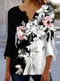 Casual Floral V Neck Regular Fit Top