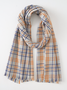 Casual Two-color Striped Plaid Scarf Daily Commuting Coat Sweater Matching Accessories