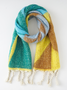 Casual Contrasting Color Abstract Geometric Pattern Wool Scarf Sweater Coat Coat Daily Commuting Accessories