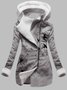 Autumn and winter casual printed sweater Long Sleeve Plants Vintage Hoodie Knit coat
