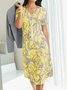 V Neck Floral Elegant Dress