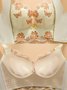 Lace Floral Butterfly Embroidery Push Up Wireless Bra Plus Size