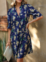 Floral Casual Loose Flare Sleeve Dress