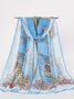 Vacation Ethnic Pattern Silk Scarf Spring Summer Beach Accessories