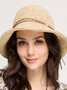Boho Holiday Plain Leather Cord Trim Straw Hat Spring Summer Beach Accessories