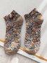 Ethnic Floral Ruffle Cotton Socks Retro Daily Accessories