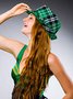 Beanie Irish Day Green Shamrock Plaid Holiday Party Accessories
