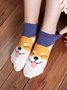 Daily Casual Cat And Dog Pattern Cotton Socks Fun Cartoon Accessories