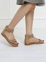 Studded Decor Criss Cross Back Zip Ankle Strap Sandals