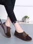 Retro Casual Leather Solid Color Flat Shoes