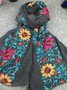 Ethnic Vintage Floral Pattern Linen Scarf Neck Bohemian Casual Accessories
