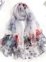 Boho Silk Abstract Botanical Pattern Scarf Neck Beach Vacation Accessories