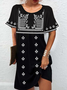 Ethnic Crew Neck Ethnic Loose Dress
