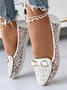Elegant Applique Bowknot Decor Wedding Bridal Shoes Lace Split Joint Ballet Flats