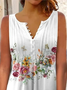 Floral V Neck Casual Tank Top