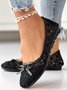 Elegant Hollow Out Lace Ballet Flats Bowknot Front Round Toe Shoes