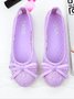 Elegant Hollow Out Lace Ballet Flats Bowknot Front Round Toe Shoes
