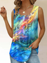 Casual Square Neck Ombre Tank Top