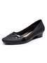Comfortable Soft Sole Waterproof Pointed Toe Shallow Mouth Chunky Heel Shoes