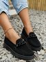 Breathable Chain Decor Casual Mesh Fabric Flat Loafers
