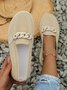 Breathable Chain Decor Casual Mesh Fabric Flat Loafers