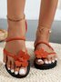 Appliques Decor Two Way Wear Flip Flops Strappy Slide Sandals