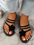 Appliques Decor Two Way Wear Flip Flops Strappy Slide Sandals