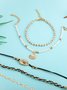 Boho Shell Pearl Layered Anklet Vacation Beach Everyday Jewelry